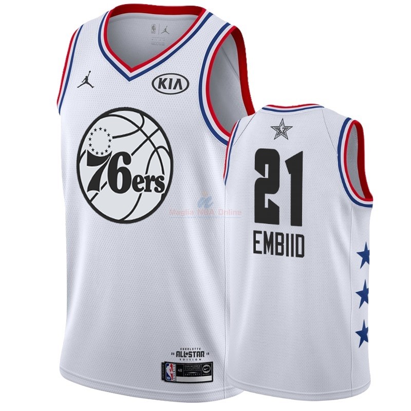 Acquista Maglia NBA 2019 All Star #21 Joel Embiid Bianco