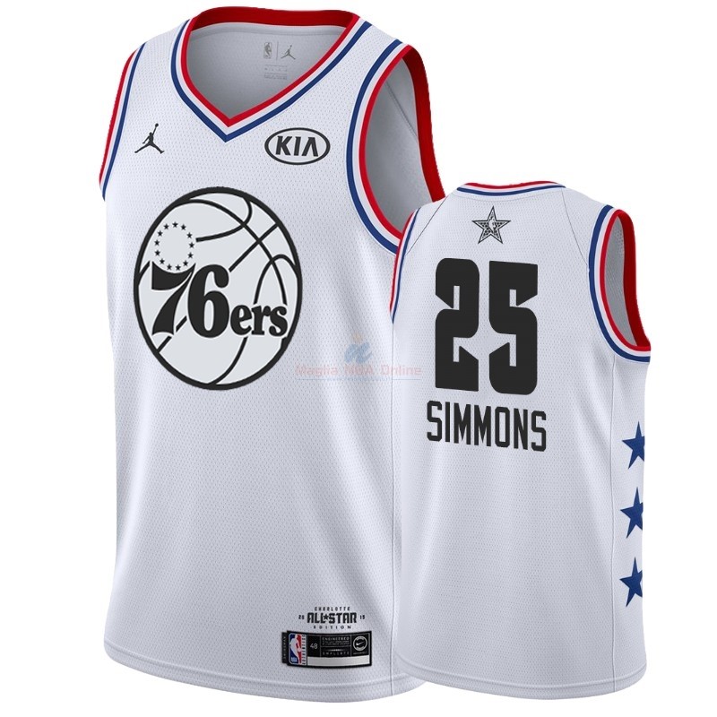 Acquista Maglia NBA 2019 All Star #25 Ben Simmons Bianco