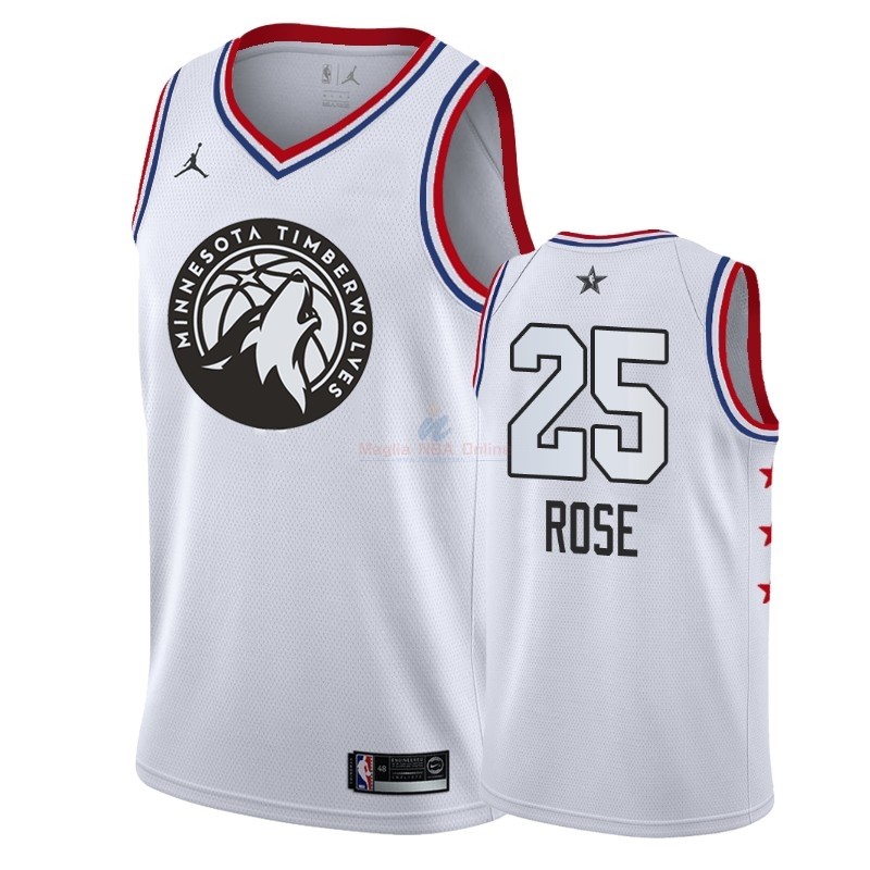 Acquista Maglia NBA 2019 All Star #25 Derrick Rose Bianco