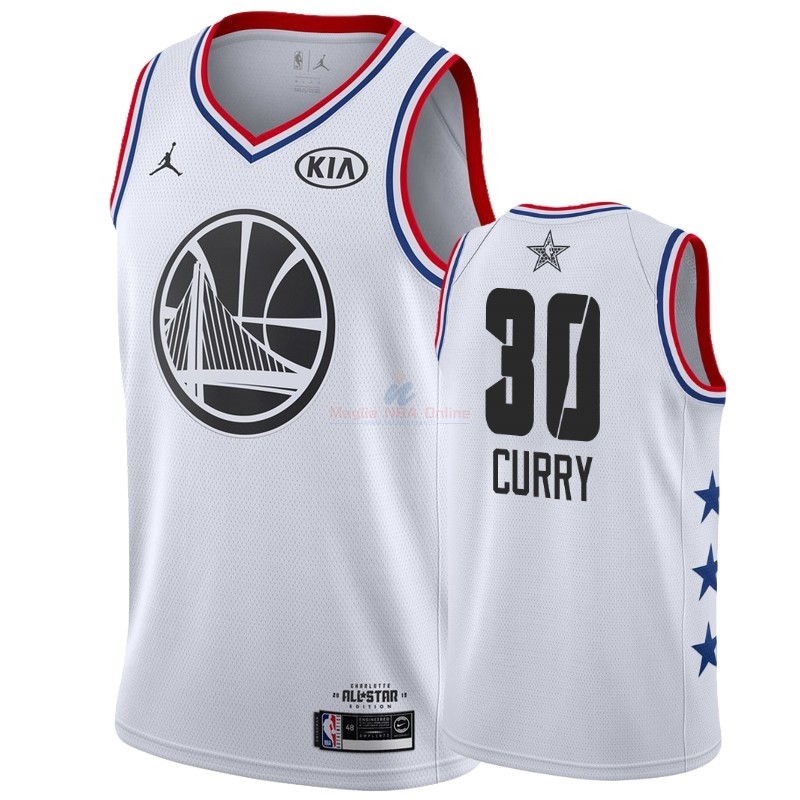 Acquista Maglia NBA 2019 All Star #30 Stephen Curry Bianco
