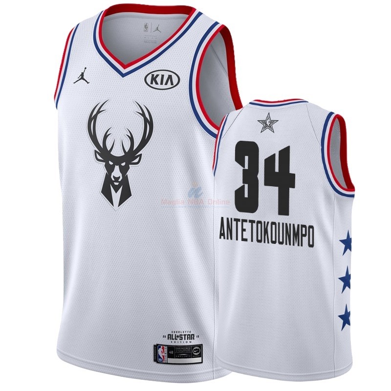 Acquista Maglia NBA 2019 All Star #34 Giannis Antetokounmpo Bianco