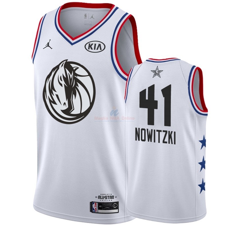 Acquista Maglia NBA 2019 All Star #41 Dirk Nowitzki Bianco