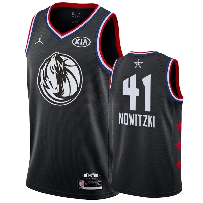 Acquista Maglia NBA 2019 All Star #41 Dirk Nowitzki Nero