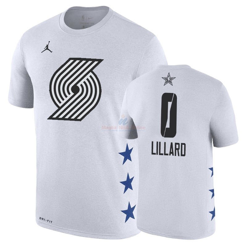 Acquista Maglia NBA 2019 All Star Game Manica corta #0 Damian Lillard Bianco