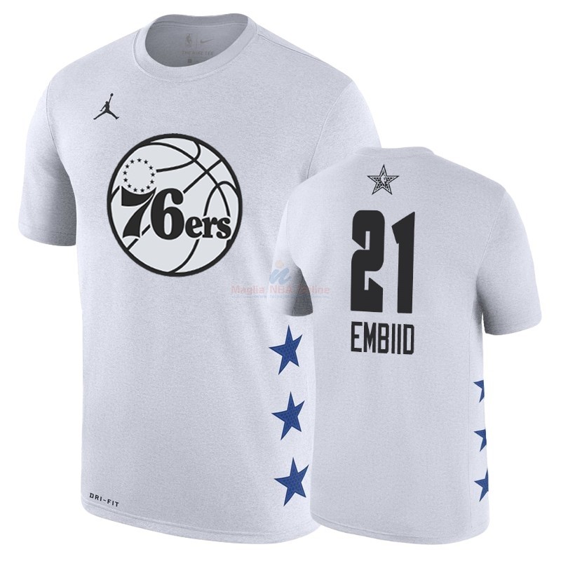 Acquista Maglia NBA 2019 All Star Game Manica corta #21 Joel Embiid Bianco