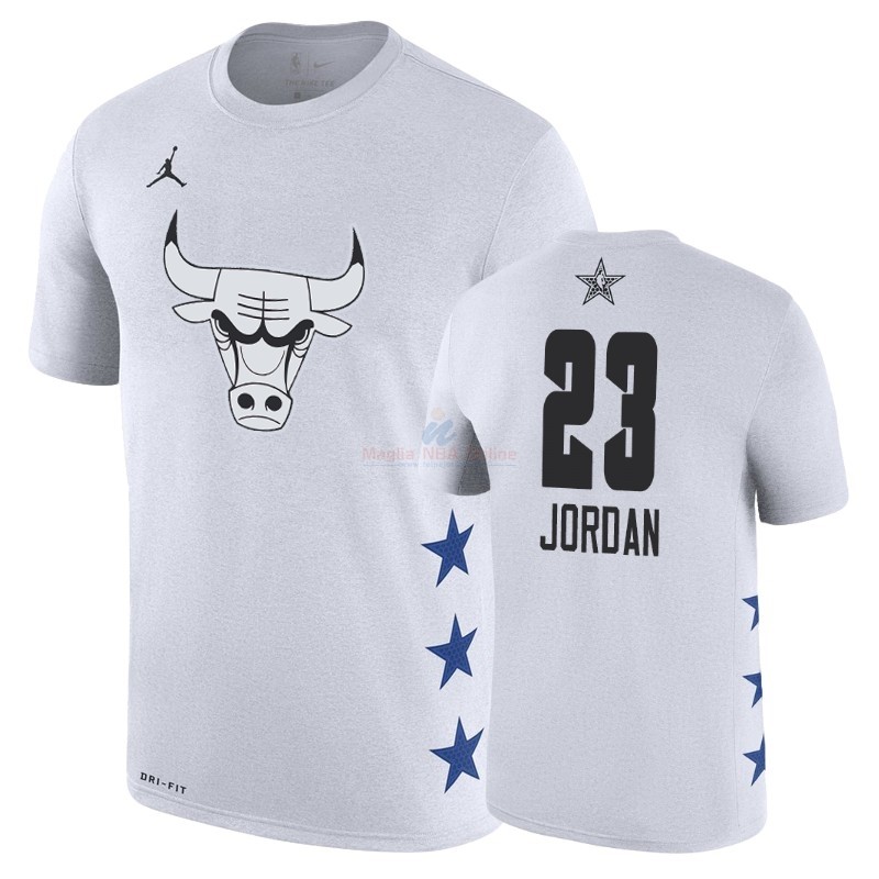 Acquista Maglia NBA 2019 All Star Game Manica corta #23 Michael Jordan Bianco