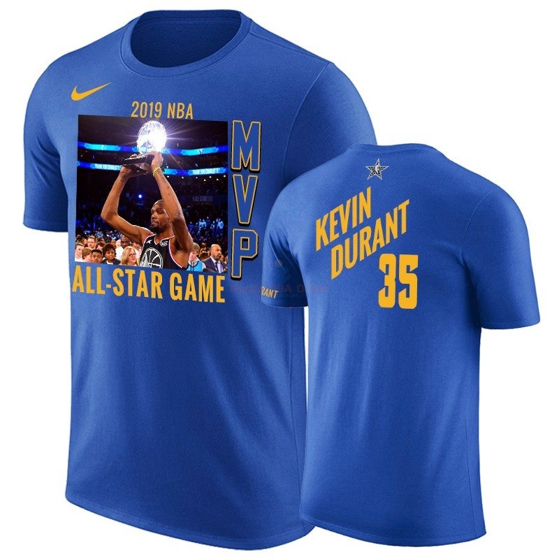 Acquista Maglia NBA 2019 All Star MVP Manica corta #35 Kevin Durant Blu