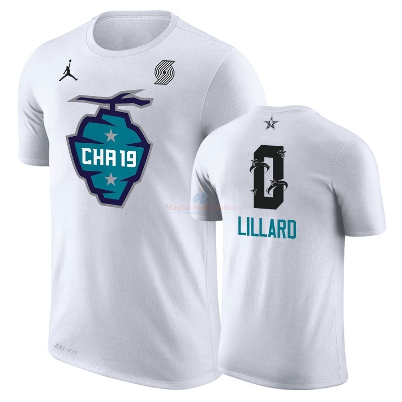 Acquista Maglia NBA 2019 All Star Manica corta #0 Damian Lillard Bianco