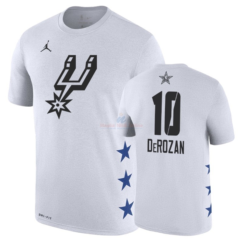 Acquista Maglia NBA 2019 All Star Manica corta #10 DeMar DeRozan Bianco