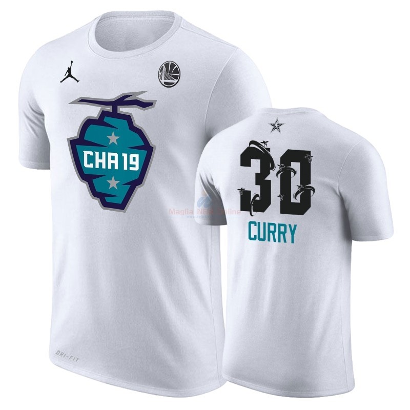 Acquista Maglia NBA 2019 All Star Manica corta #30 Stephen Curry Bianco