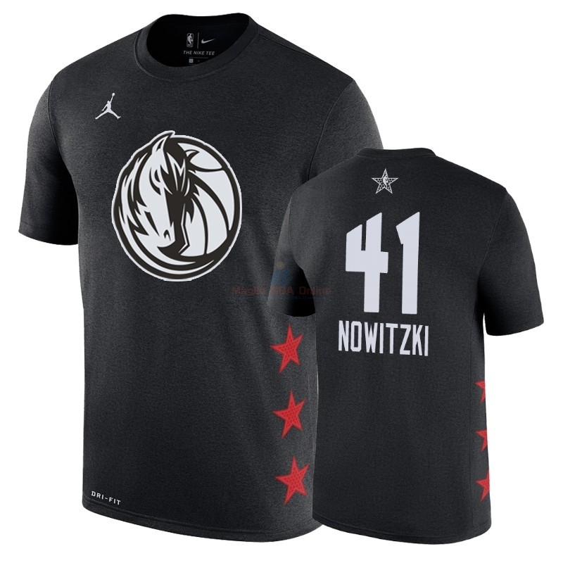 Acquista Maglia NBA 2019 All Star Manica corta #41 Dirk Nowitzki Nero