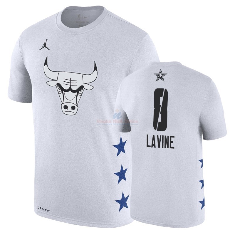 Acquista Maglia NBA 2019 All Star Manica corta #8 Zach LaVine Bianco
