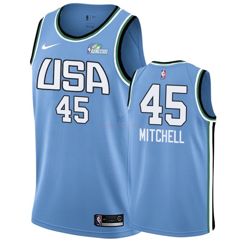 Acquista Maglia NBA 2019 Rising Star #45 Donovan Mitchell Nero Verde