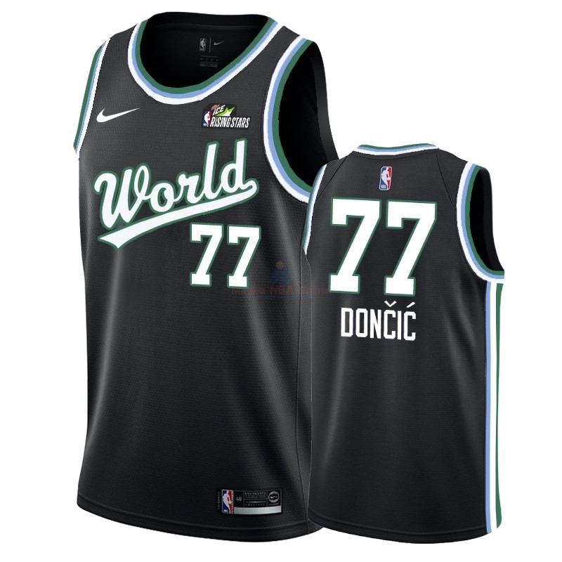 Acquista Maglia NBA 2019 Rising Star #77 Luka Doncic Nero Verde