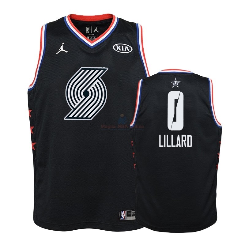 Acquista Maglia NBA Bambino 2019 All Star #0 Damian Lillard Nero