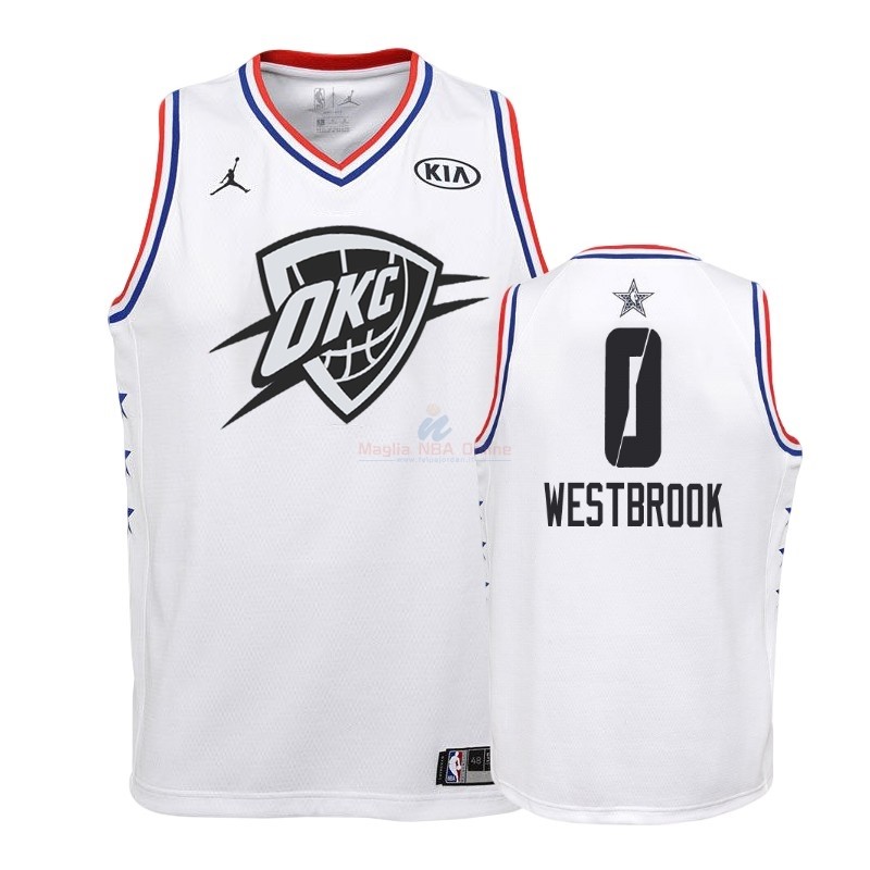 Acquista Maglia NBA Bambino 2019 All Star #0 Russell Westbrook Bianco