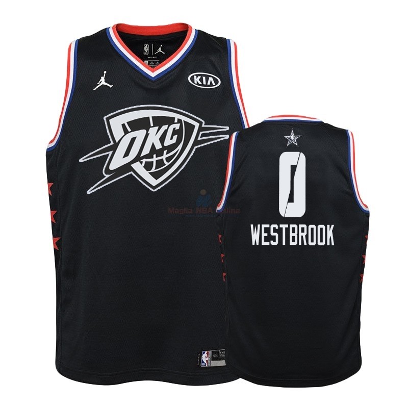 Acquista Maglia NBA Bambino 2019 All Star #0 Russell Westbrook Nero