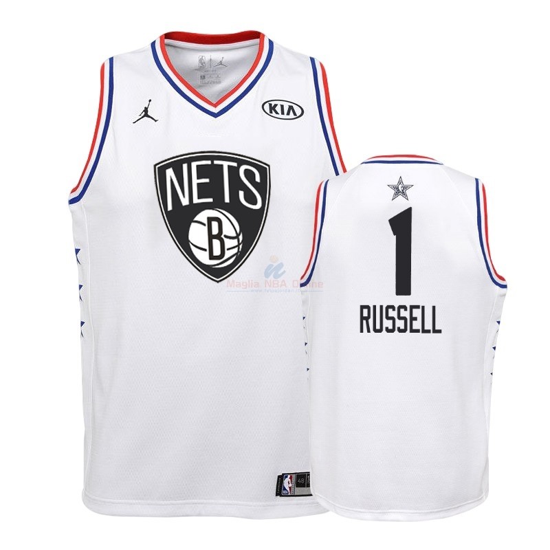 Acquista Maglia NBA Bambino 2019 All Star #1 DAngelo Russell Bianco