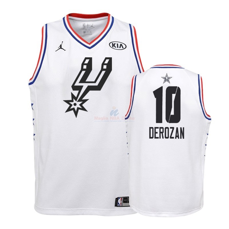 Acquista Maglia NBA Bambino 2019 All Star #10 DeMar DeRozan Bianco