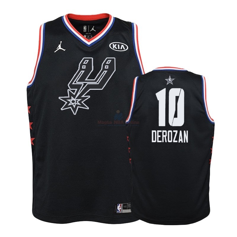 Acquista Maglia NBA Bambino 2019 All Star #10 DeMar DeRozan Nero