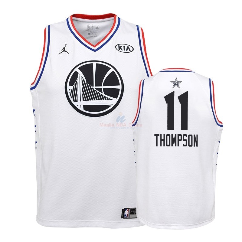 Acquista Maglia NBA Bambino 2019 All Star #11 Klay Thompson Bianco