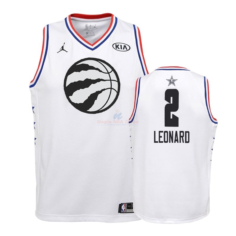 Acquista Maglia NBA Bambino 2019 All Star #2 Kawhi Leonard Bianco