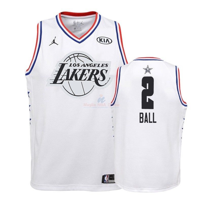 Acquista Maglia NBA Bambino 2019 All Star #2 Lonzo Ball Bianco