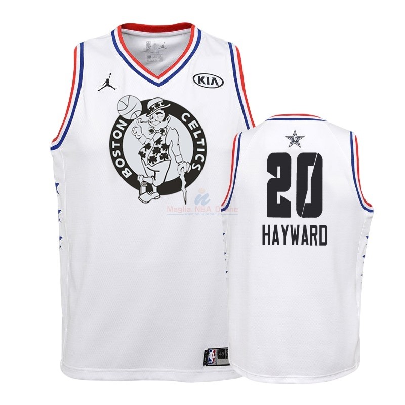 Acquista Maglia NBA Bambino 2019 All Star #20 Gordon Hayward Bianco