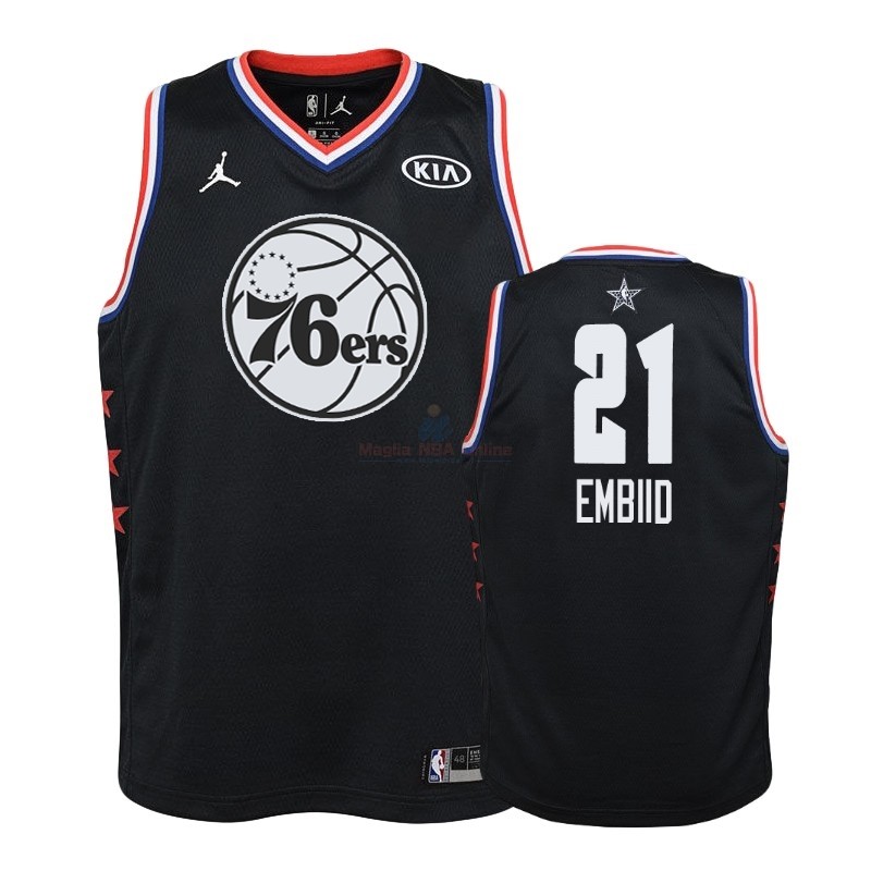 Acquista Maglia NBA Bambino 2019 All Star #21 Joel Embiid Nero