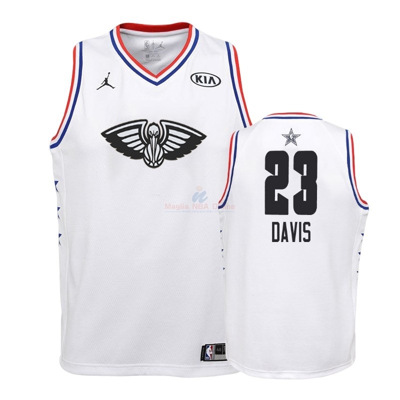 Acquista Maglia NBA Bambino 2019 All Star #23 Anthony Davis Bianco