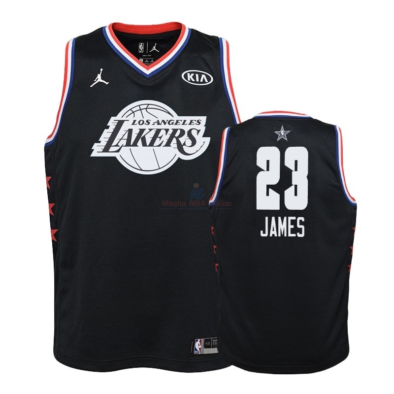 Acquista Maglia NBA Bambino 2019 All Star #23 LeBron James Nero