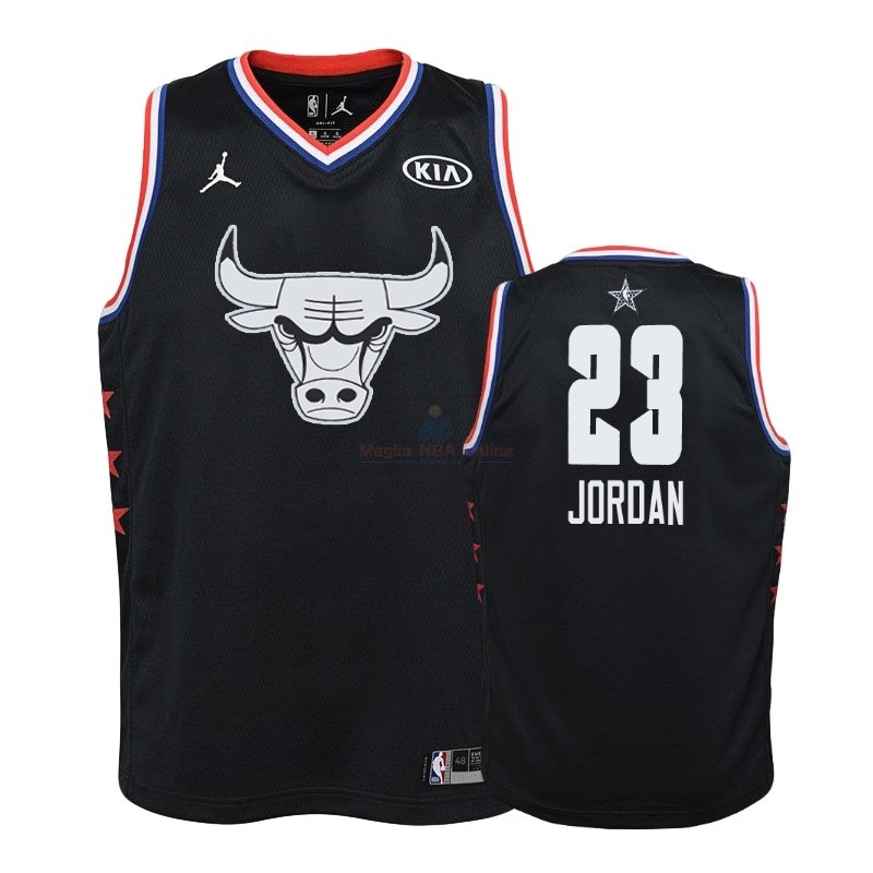 Acquista Maglia NBA Bambino 2019 All Star #23 Michael Jorda Nero