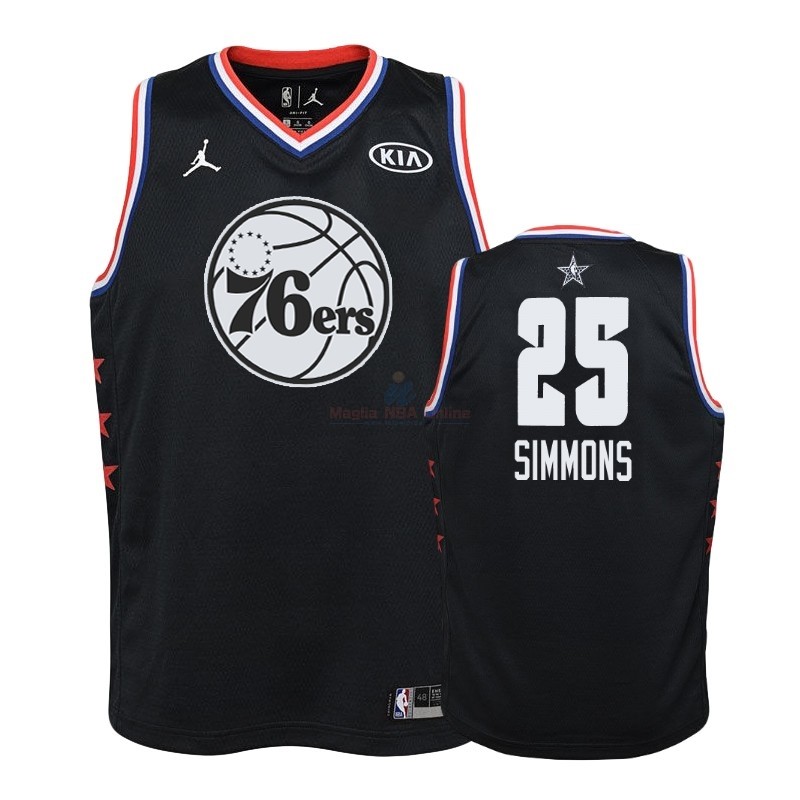 Acquista Maglia NBA Bambino 2019 All Star #25 Ben Simmons Nero