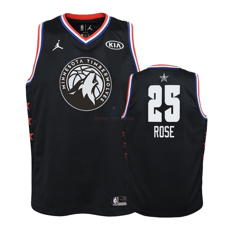 Acquista Maglia NBA Bambino 2019 All Star #25 Derrick Rose Nero