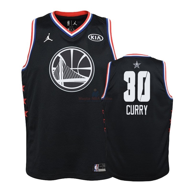 Acquista Maglia NBA Bambino 2019 All Star #30 Stephen Curry Nero