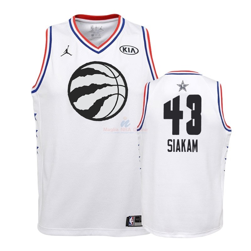 Acquista Maglia NBA Bambino 2019 All Star #43 Pascal Siakam Bianco