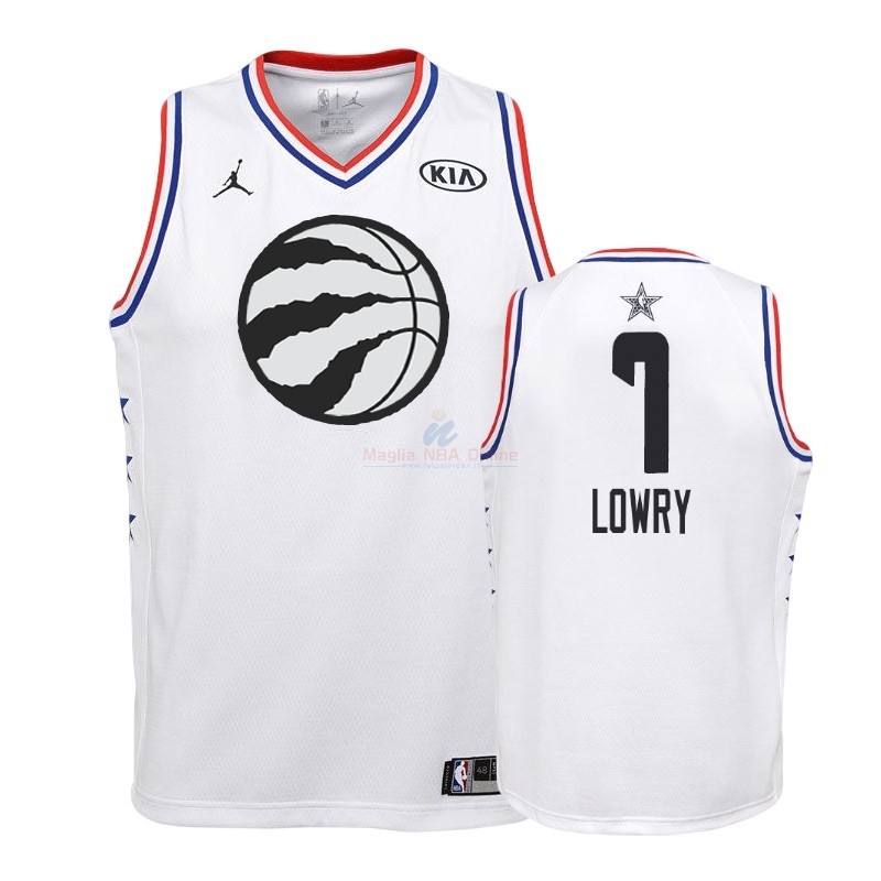 Acquista Maglia NBA Bambino 2019 All Star #7 Kyle Lowry Bianco