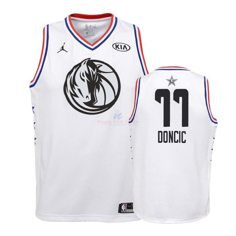 Acquista Maglia NBA Bambino 2019 All Star #77 Luka Doncic Bianco