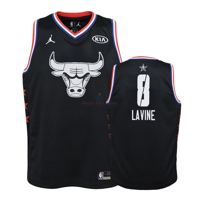 Acquista Maglia NBA Bambino 2019 All Star #8 Zach LaVine Nero