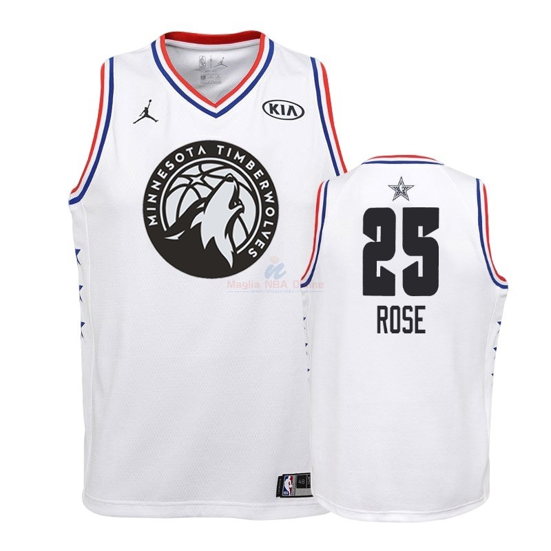 Acquista Maglia NBA Bambino 2019 All Star 5 Derrick Rose Bianco