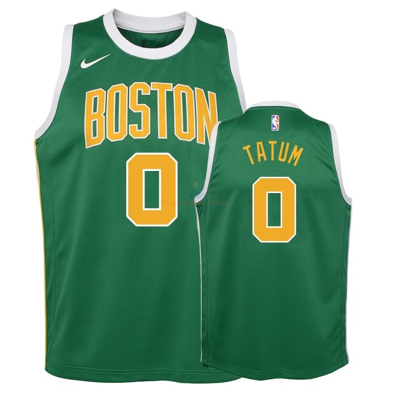 Acquista Maglia NBA Bambino Earned Edition Boston Celtics #0 Jayson Tatum Verde 2018-19