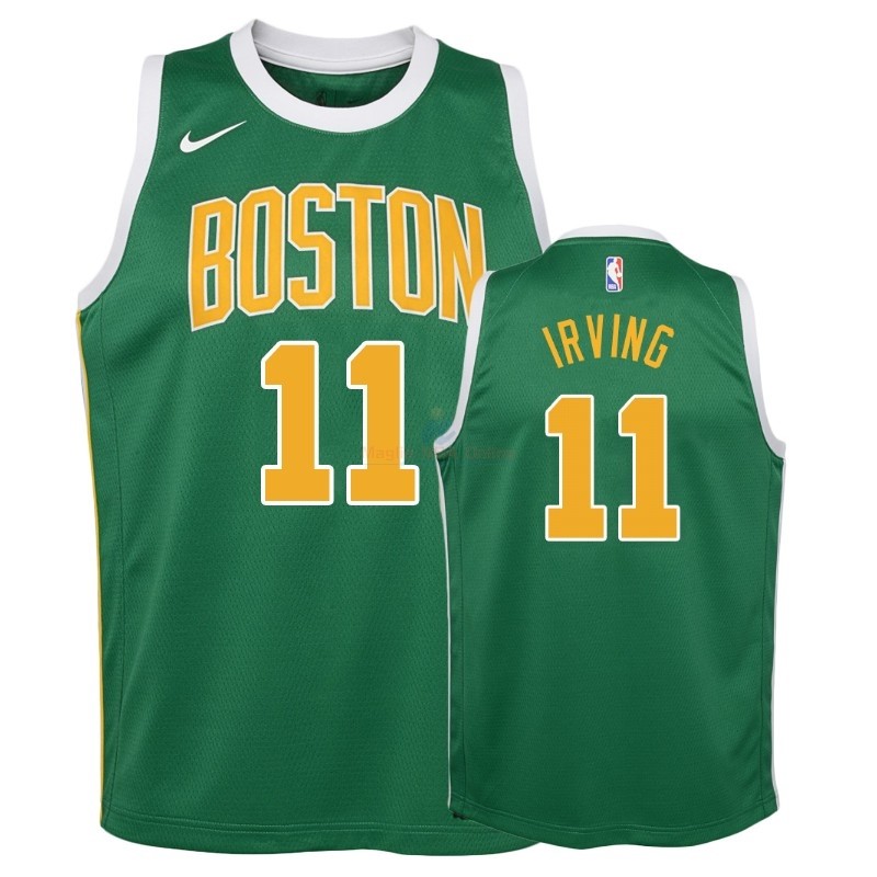 Acquista Maglia NBA Bambino Earned Edition Boston Celtics #11 Kyrie Irving Verde 2018-19
