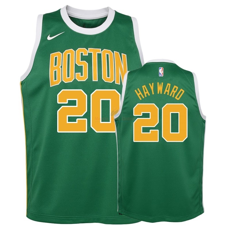 Acquista Maglia NBA Bambino Earned Edition Boston Celtics #20 Gordon Hayward Verde 2018-19