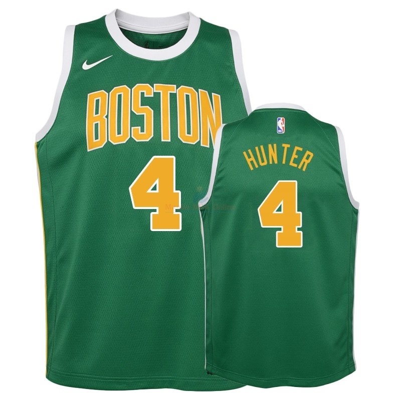 Acquista Maglia NBA Bambino Earned Edition Boston Celtics #4 R.J. Hunter Verde 2018-19