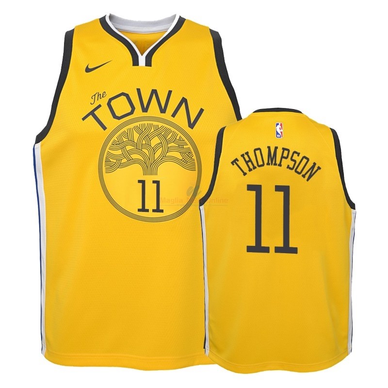 Acquista Maglia NBA Bambino Earned Edition Golden State Warriors #11 Klay Thompson Giallo 2018-19