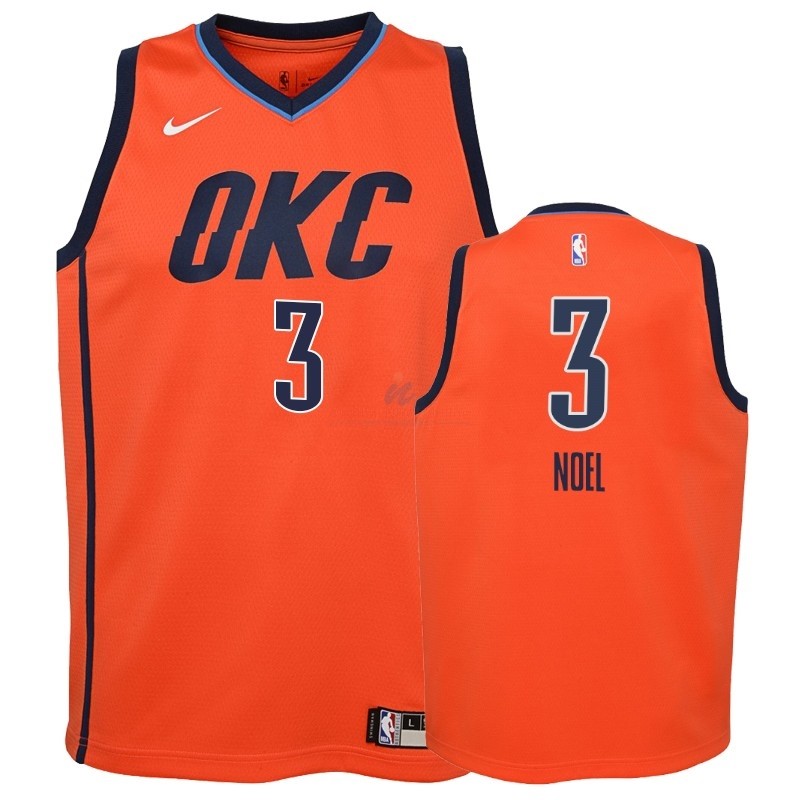 Acquista Maglia NBA Bambino Earned Edition Oklahoma City Thunder #3 Nerlens Noel Arancia 2018-19