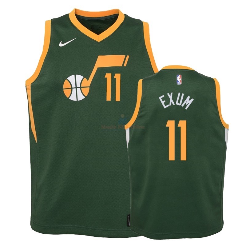 Acquista Maglia NBA Bambino Earned Edition Utah Jazz #11 Dante Exum Verde 2018-19