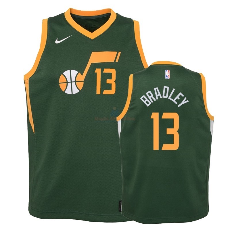 Acquista Maglia NBA Bambino Earned Edition Utah Jazz #13 Tony Bradley Verde 2018-19