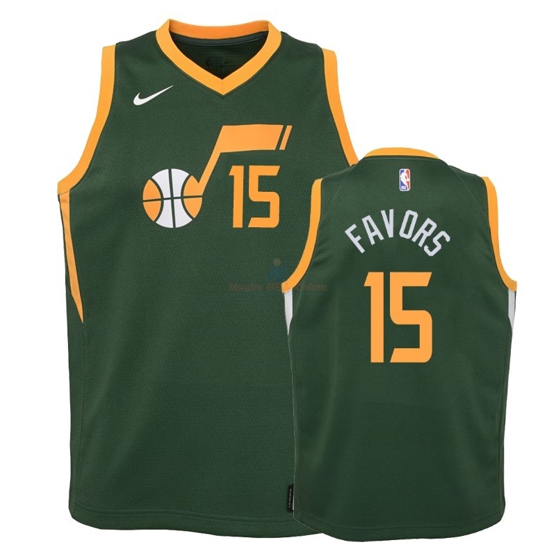 Acquista Maglia NBA Bambino Earned Edition Utah Jazz #15 Derrick Favors Verde 2018-19