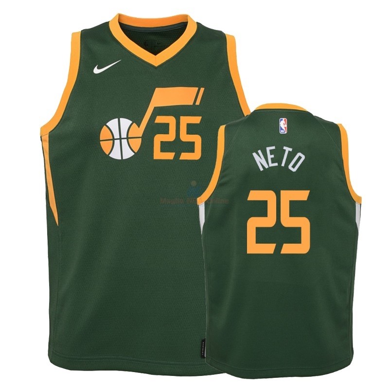 Acquista Maglia NBA Bambino Earned Edition Utah Jazz #25 Raul Neto Verde 2018-19